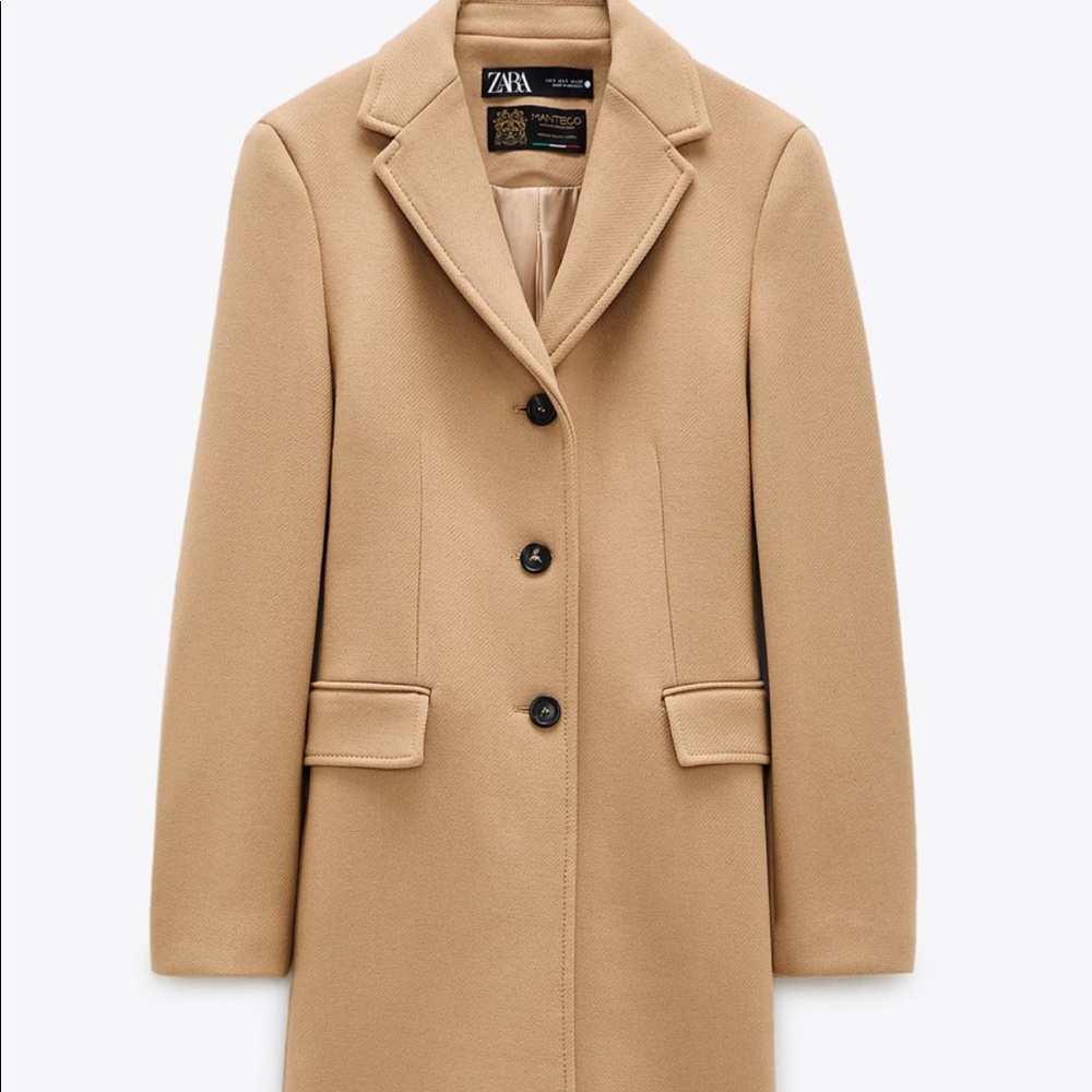 Zara wool blend coat brown Italian size XS sma nwt - Picture 4 of 11